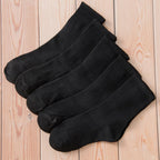 Polyester Elastane Breathable Black Crew Socks