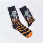 Polyester Elastane Crew Socks Alien Print