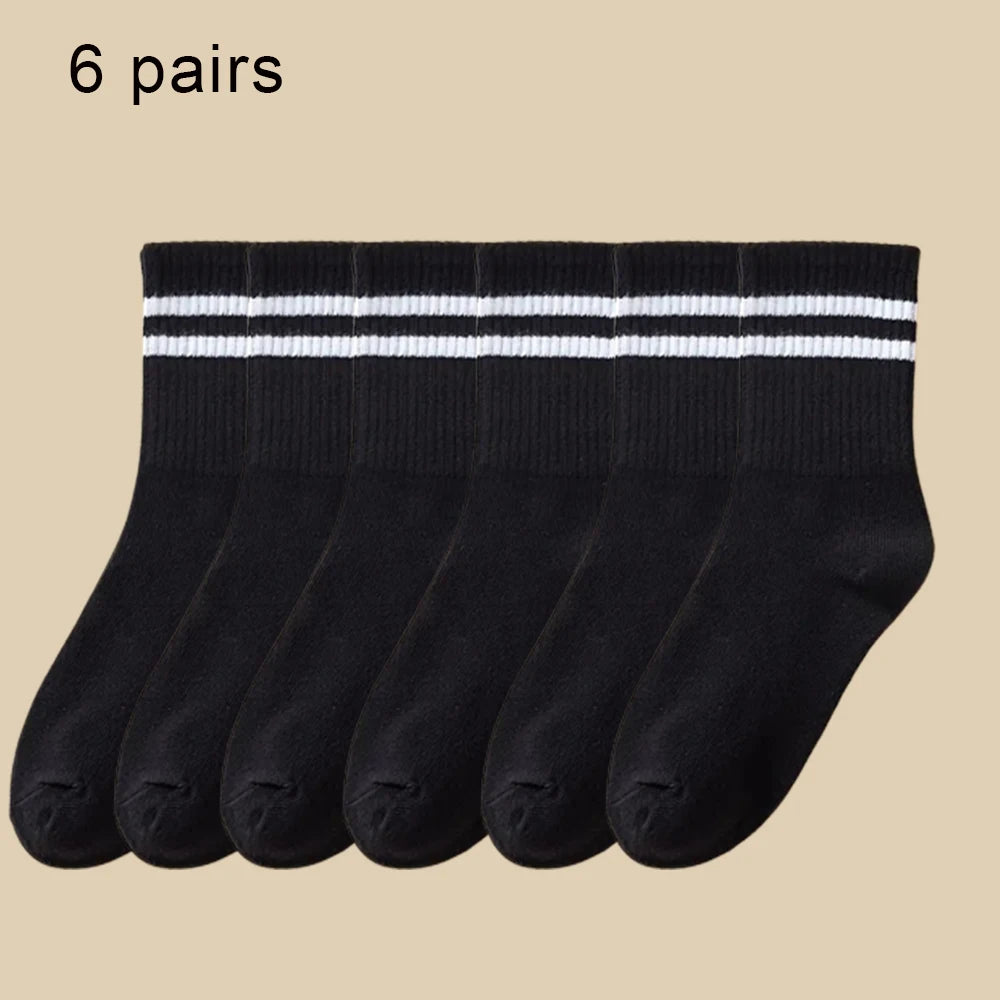 Polyester Elastane Crew Socks 6 Pairs