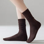 Polyester Elastane Blend Mid Calf Casual Slouch Socks 6 Pairs