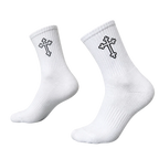 Polyester Elastane Casual Crew Socks 5 Pairs