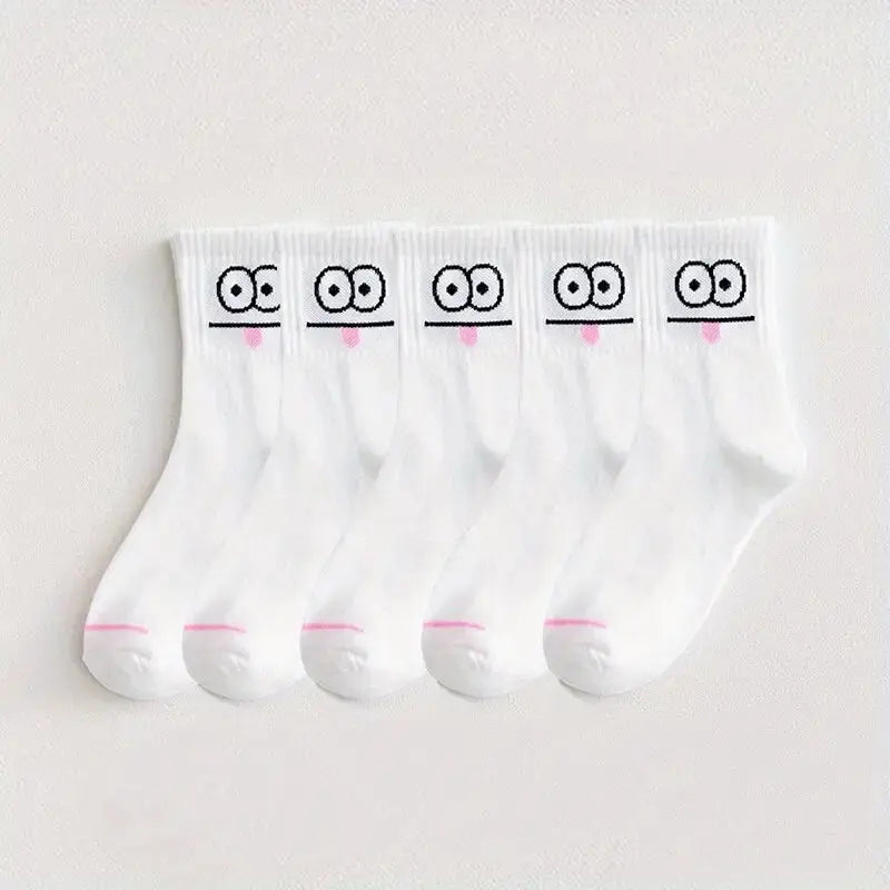 Polyester Blend Expression Print Crew Socks - 15