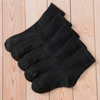 Polyester Elastane Breathable Black Crew Socks
