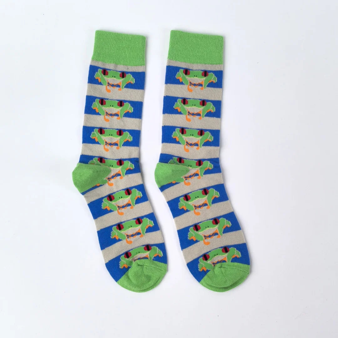Polyester Animal Pattern Casual Mid Calf Socks - 9