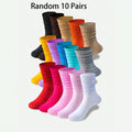 Polyester Elastane Blend Mid Calf Casual Socks 10 Pack