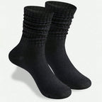 Polyester Elastane Blend Mid Calf Casual Slouch Socks 6 Pairs
