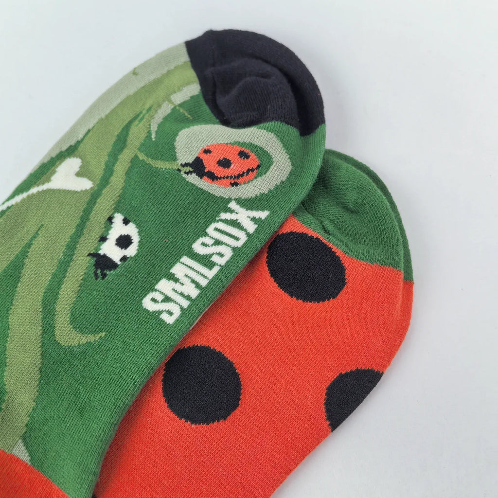 Cotton Blend Mid Calf Ladybug Pattern Unisex Socks