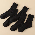 Polyester Elastane Breathable Black Crew Socks