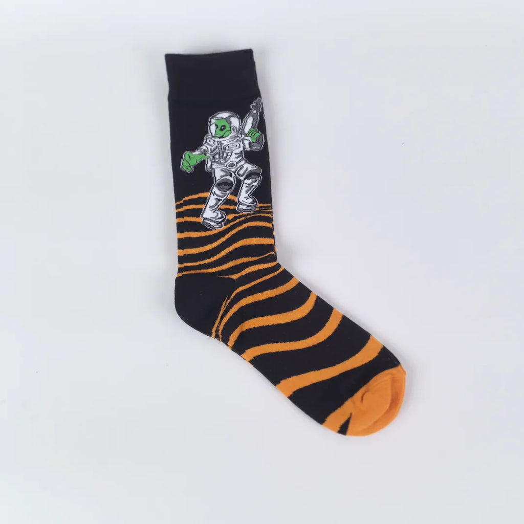 Polyester Elastane Crew Socks Alien Print