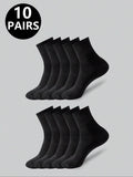 Polyester Elastane Blend Crew Socks 10 Pair Set
