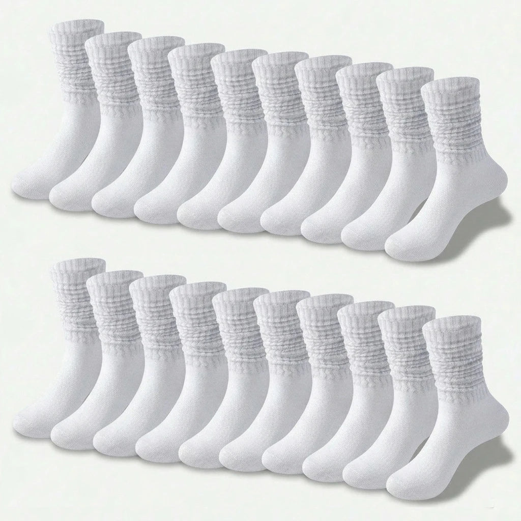 Polyester Elastane Knit Crew Socks
