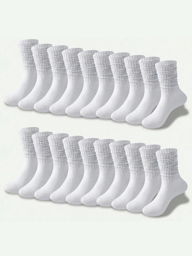 Polyester Elastane Knit Crew Socks