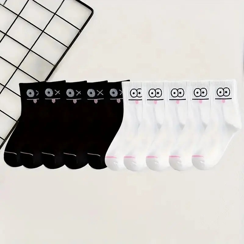 Polyester Blend Expression Print Crew Socks - 14