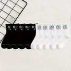 Polyester Blend Expression Print Crew Socks