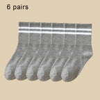 Polyester Elastane Crew Socks 6 Pairs