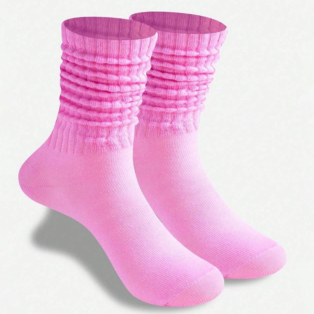 Polyester Elastane Blend Mid Calf Casual Socks 10 Pack
