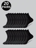 20 Pair Polyester Elastane Blend Mid Calf Crew Socks
