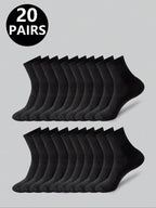 20 Pair Polyester Elastane Blend Mid Calf Crew Socks