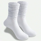 Polyester Elastane Blend Mid Calf Casual Slouch Socks 6 Pairs