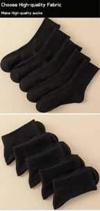 Polyester Elastane Breathable Black Crew Socks