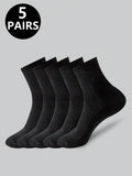 Polyester Elastane Blend Crew Socks Five Pair Pack