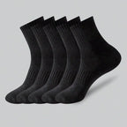 Polyester Elastane Blend Crew Socks Five Pair Pack