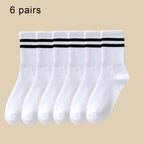 Polyester Elastane Crew Socks 6 Pairs