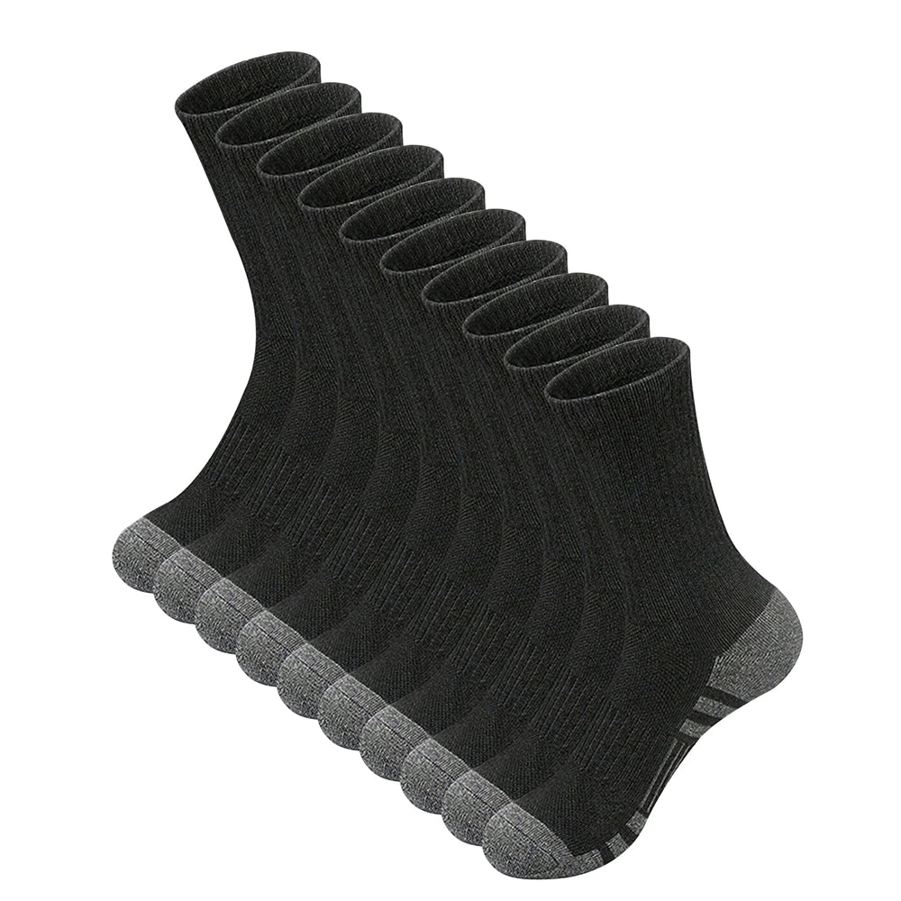 Polyester Elastane Unisex Crew Socks 10 Pack - 6
