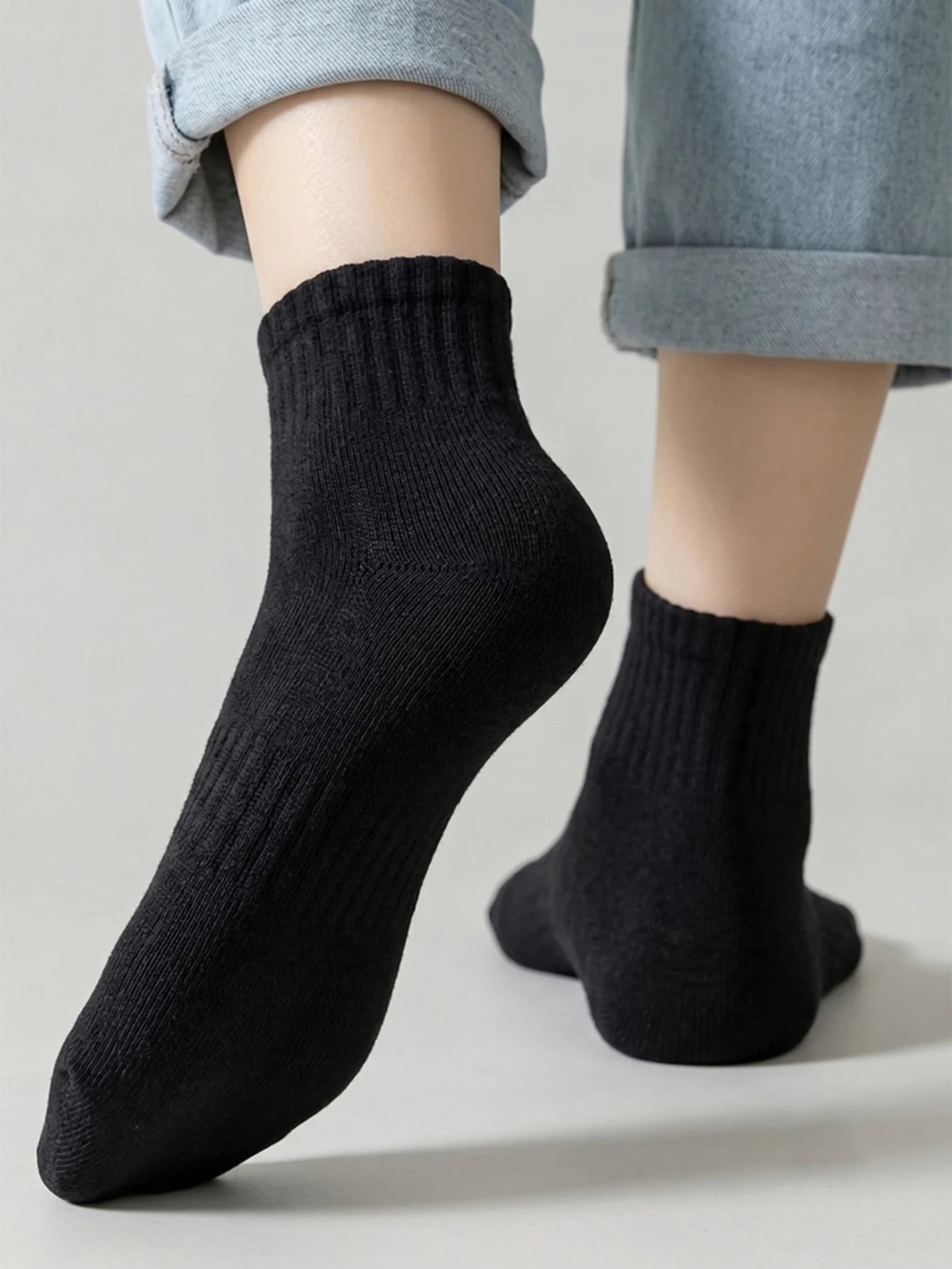 Polyester Elastane Blend Crew Socks 10 Pair Set - 2
