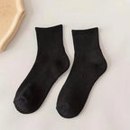 Polyester Elastane Breathable Black Crew Socks