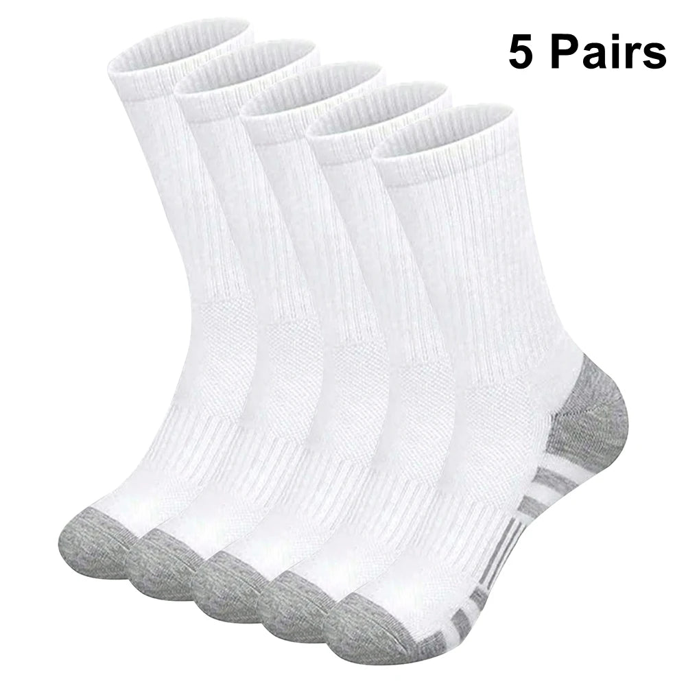 5 Pair Polyester Elastane Crew Socks