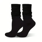 5 Pair Polyester Elastane Knit Mid Calf Slouch Socks