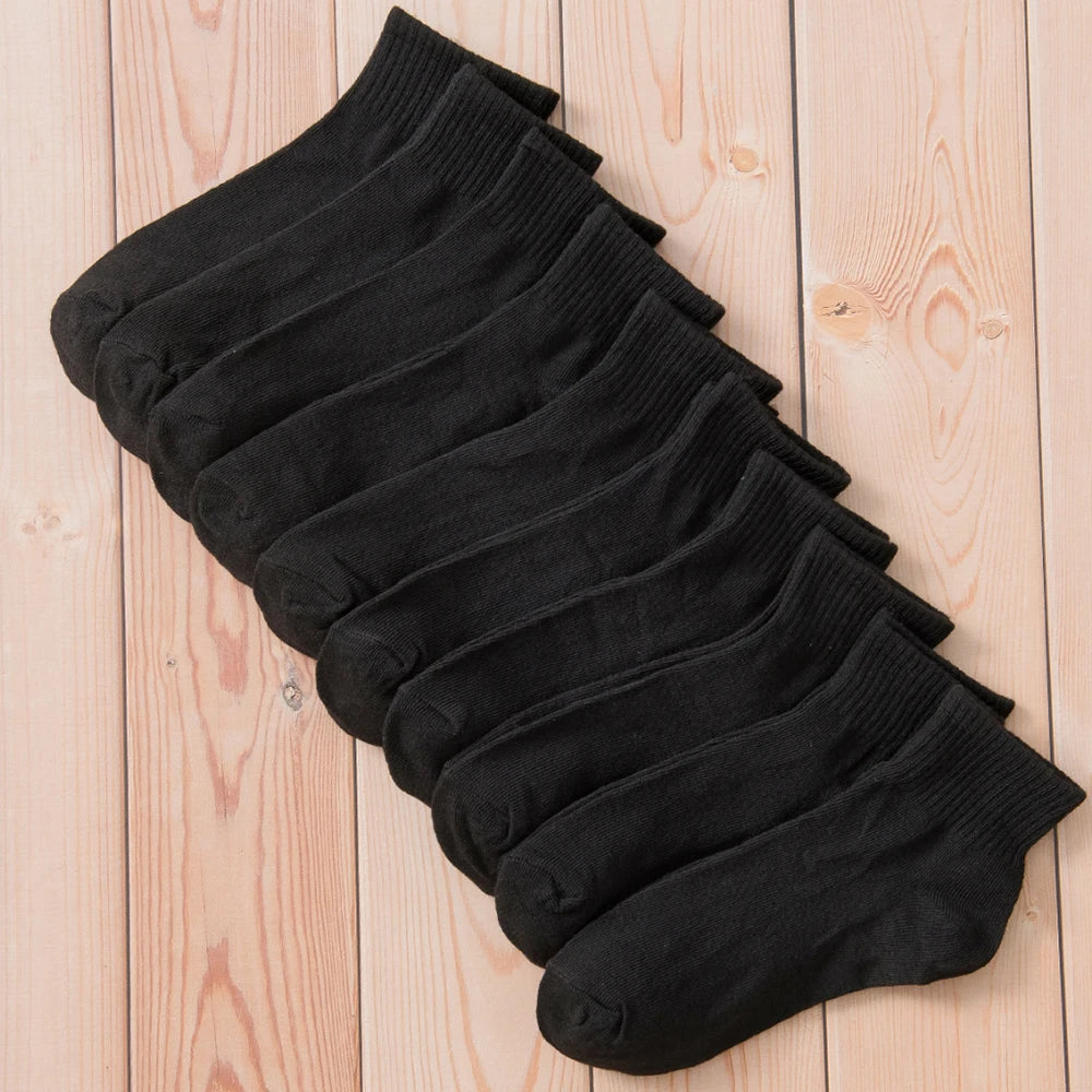 Polyester Elastane Breathable Black Crew Socks - 1