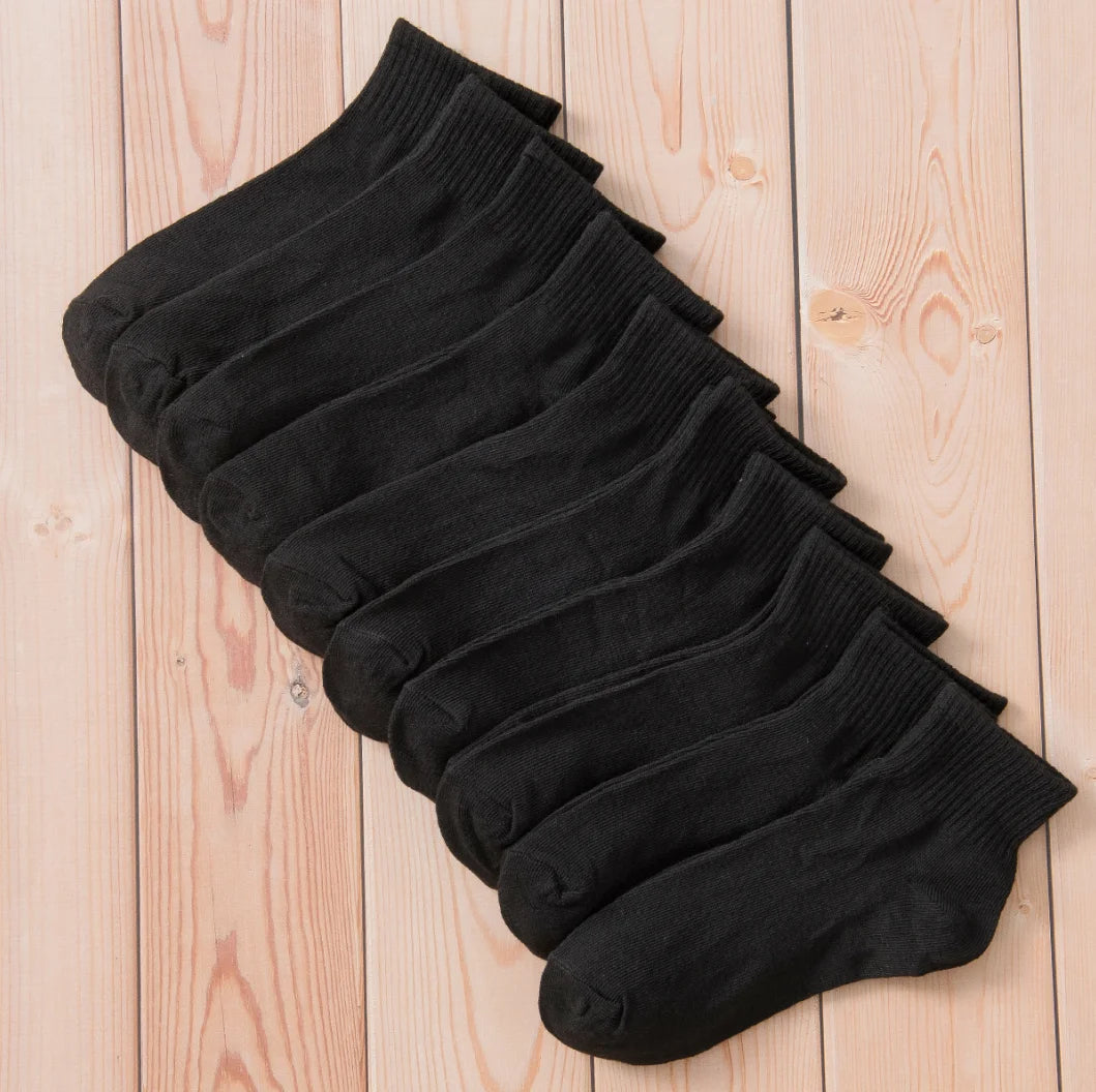 Polyester Elastane Breathable Black Crew Socks - 13