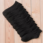 Polyester Elastane Breathable Black Crew Socks