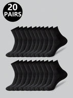 20 Pair Polyester Elastane Blend Mid Calf Crew Socks