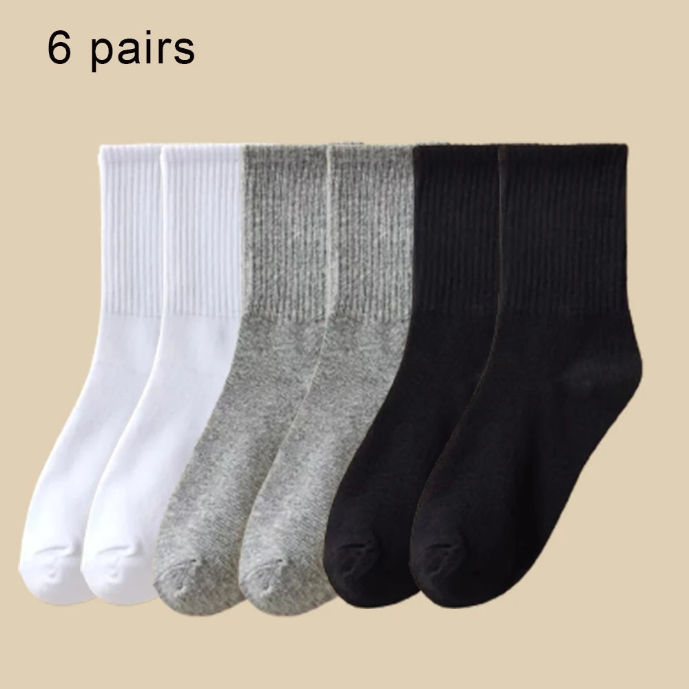 Polyester Elastane Crew Socks 6 Pairs