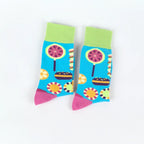 Cotton Blend Mid Calf Women Socks Candy Print