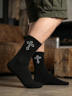 Polyester Elastane Casual Crew Socks 5 Pairs