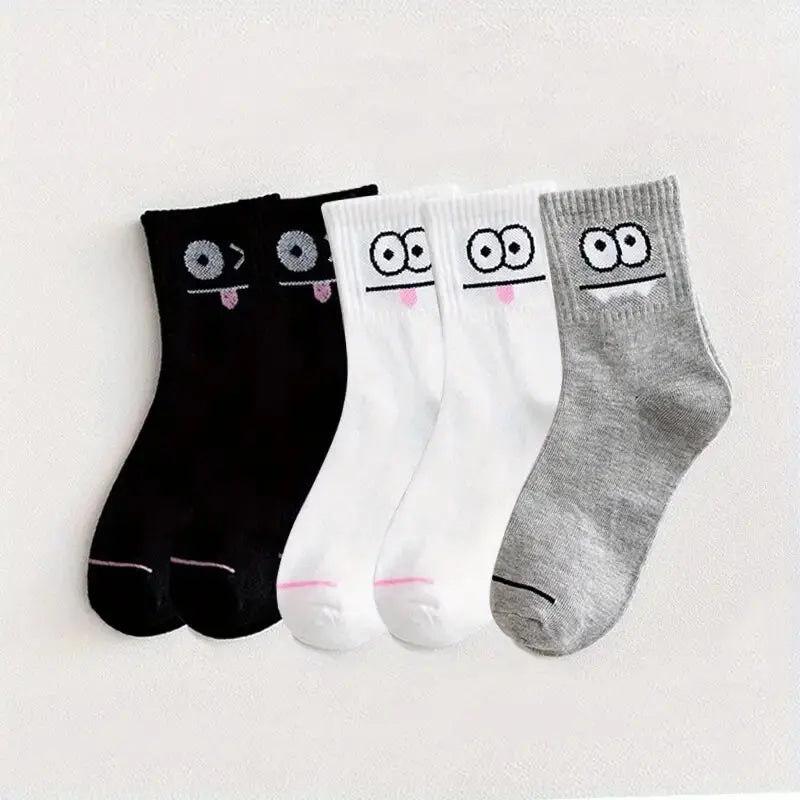 Polyester Blend Expression Print Crew Socks - 16