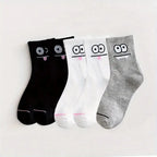 Polyester Blend Expression Print Crew Socks