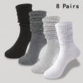 8 Pack Polyester Elastane Casual Slouch Crew Socks