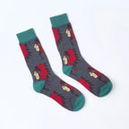 Polyester Elastane Patterned Mid Calf Crew Socks for Men