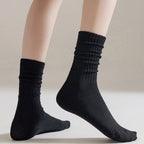 5 Pair Polyester Elastane Knit Mid Calf Slouch Socks