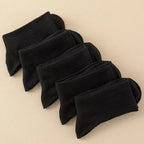 Polyester Elastane Breathable Black Crew Socks