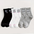 Polyester Blend Expression Print Crew Socks