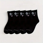 Polyester Blend Expression Print Crew Socks