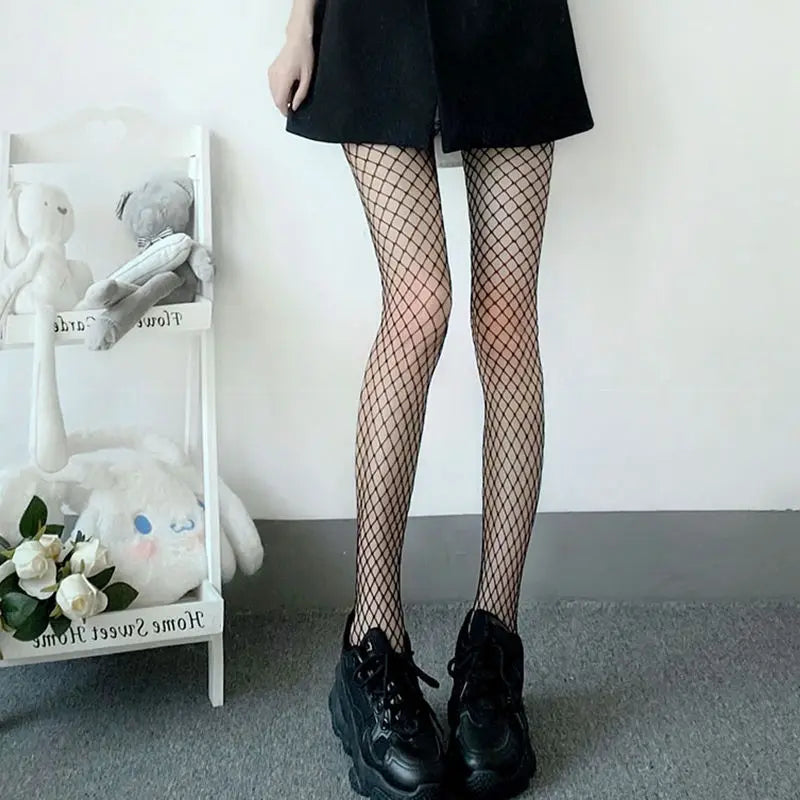 Nylon Mesh Fishnet Tights High Waist Pantyhose
