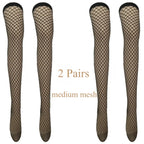 Nylon Elastane Fishnet Thigh High Stockings