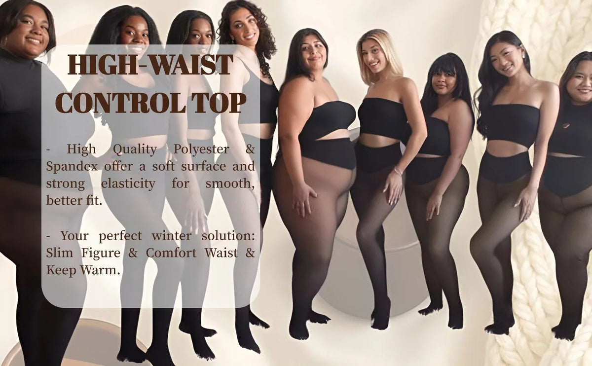 Fleece Lined Translucent High Waisted Thermal Tights